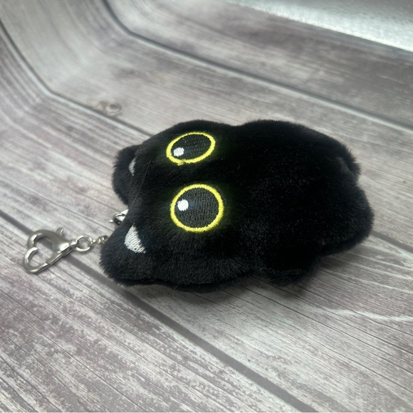 LAST 2❣️🐈‍⬛NEW Black Cat Bag Charm/ Keychain Plush Fuzzy Eyes Kawaii Cute Kitty - Picture 8 of 15